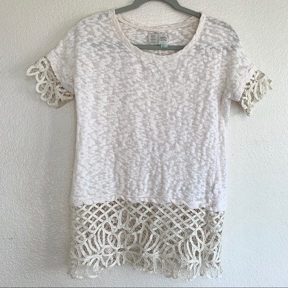 Saturday Sunday Anthro Crochet Slub Knit Top - Picture 2 of 8